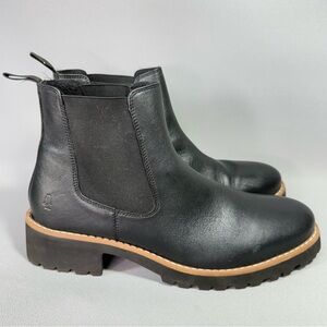 Hush Puppies Moyen Black Leather Water Resistant Chelsea Boots